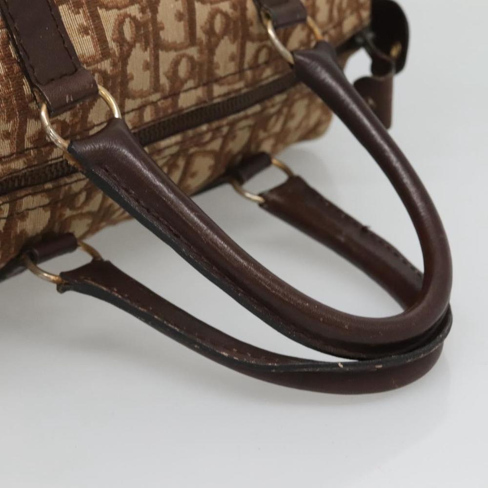 Christian Dior Trotter Canvas Boston Bag Brown Gold Auth 117863 - Picture 7 of 16